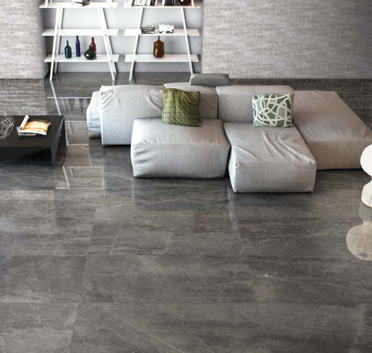 GRES PORCELLANATO 121x121 ATHENA NERO RETTIFICATO LAPPATO MARCA TUSCANIA - IL CAVALLINO