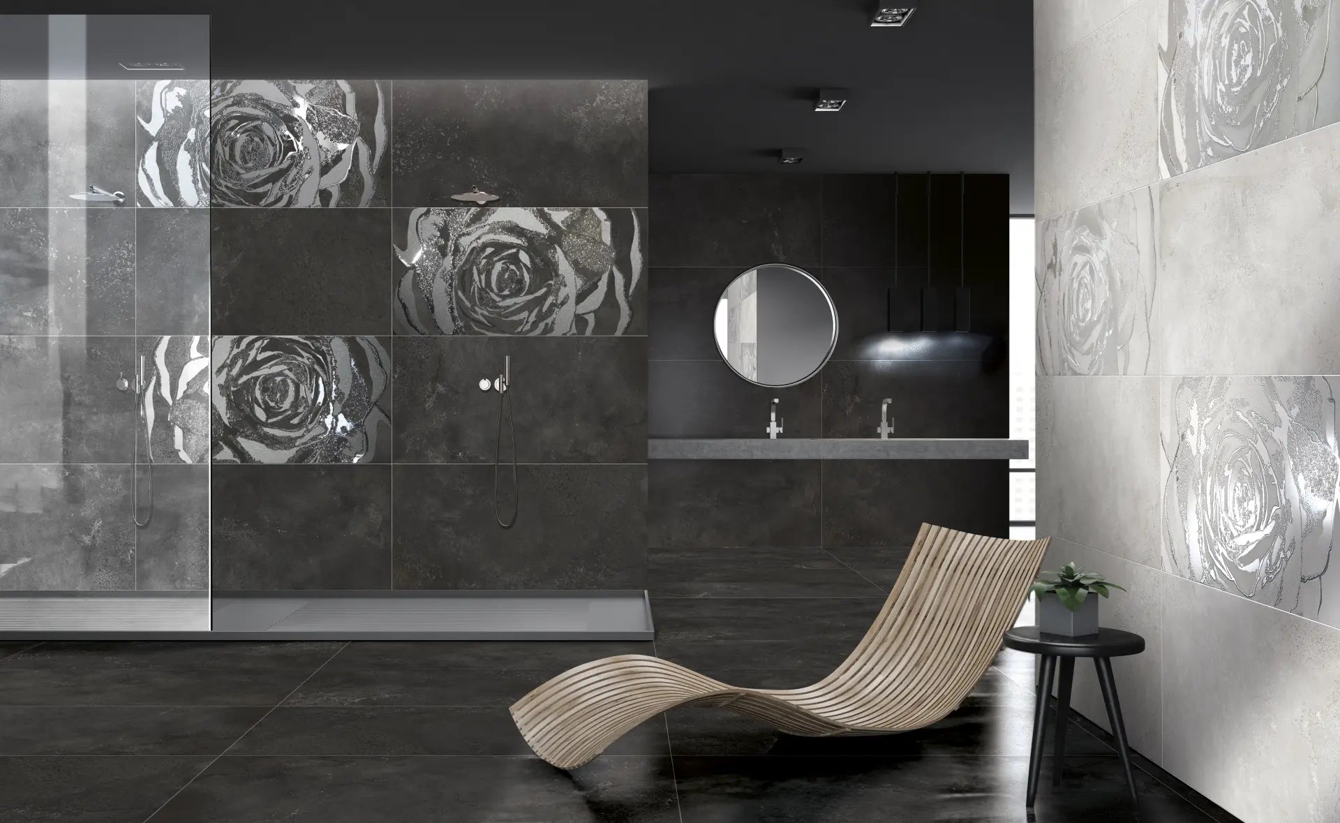 GRES PORCELLANATO LAPPATO RETTIFICATO 60x120 ART.EX12LM PER PAVIMENTO E RIVESTIMENTO SERIE EXPLORA DI CERAMICHE BRENNERO COLORE METAL BLACK