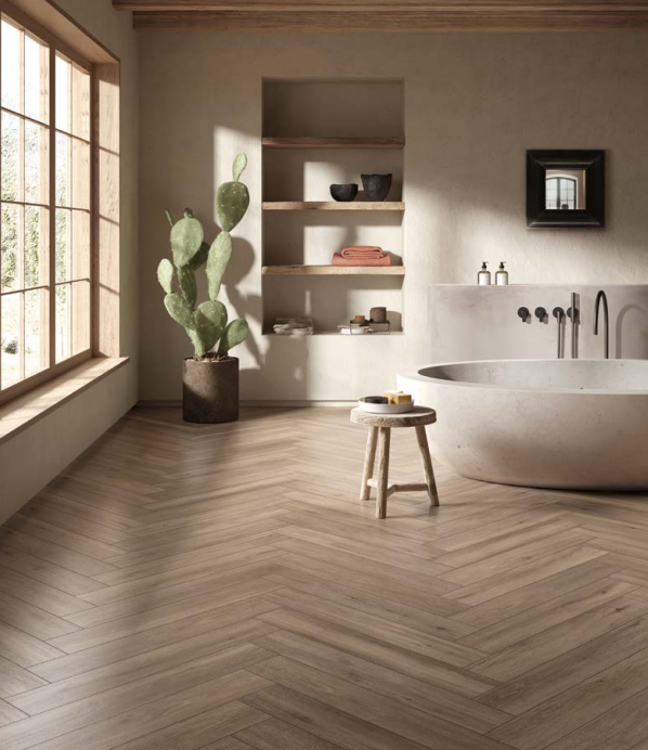 GRES PORCELLANATO EFFETTO LEGNO SERIE FIRENZE COLORE TORTORA 20,2x122,2 RETTIFICATO DI CERAMICA TUSCANIA PRODOTTO ITALIANO