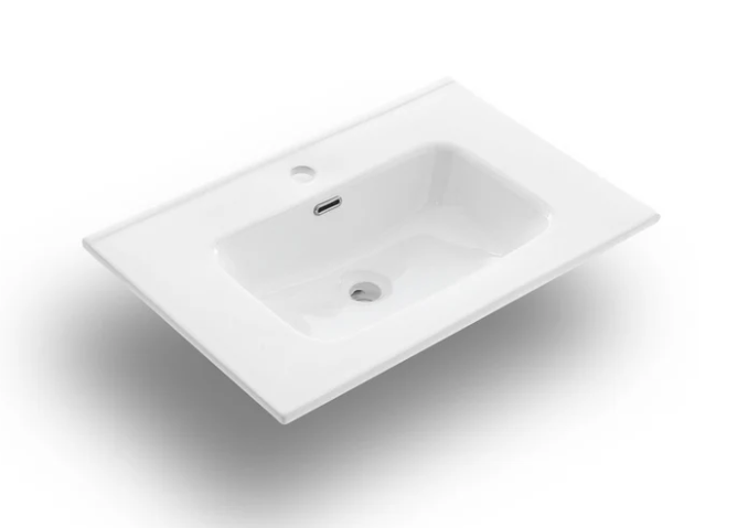MOBILE BAGNO ROSA CIPRIA OPACO CM.60 CANNETTATO CON TOP CERAMICA COMPLETO DI SPECCHIO E LAMPADA A LED PRODOTTO ITALIANO
