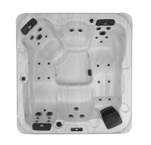 MINI PISCINA SPA M-3524 2200x2100x830 MM PER 5 PERSONE COMPLETA DI RIVESTIMENTO ESTERNO LED RISCALDATORE