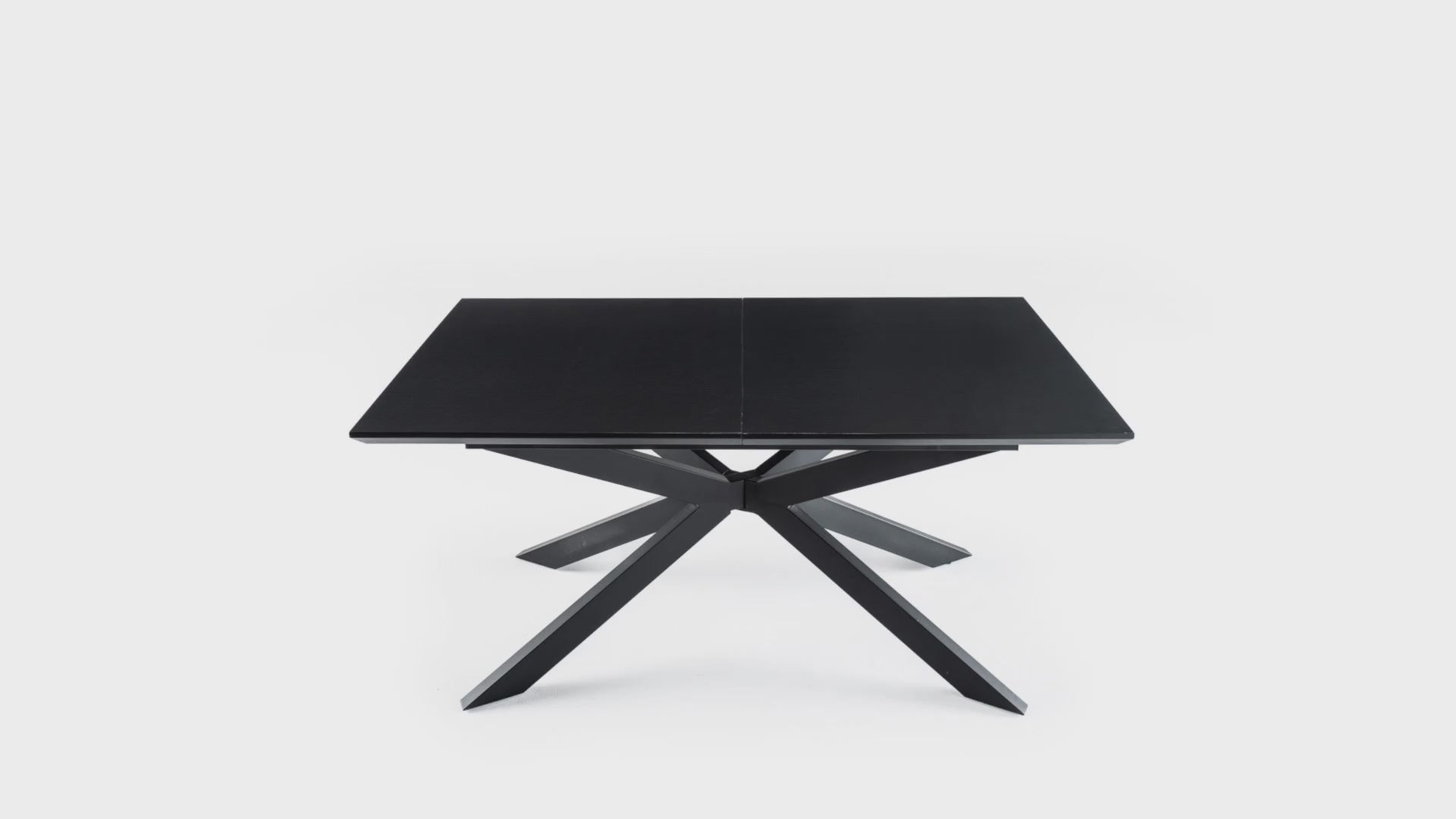 TAVOLO ALLUNGABILE TAN NERO GAMBE IN METALLO VERNICIATO NERO OPACO TOP IN MDF RIVESTITO EFFETTO LEGNO NERO DIMENSIONI L.160/200xP.90xH.76.5