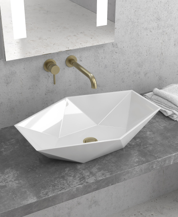 LAVABO DA APPOGGIO IN CERAMICA PRISMA BIANCO 570x375x125 mm