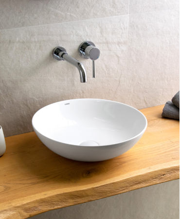 LAVABO DA APPOGGIO IN CERAMICA BIANCO 415x415x130 mm