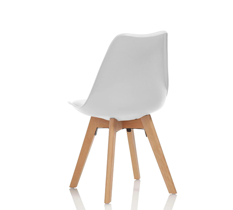 SET 4 SEDIE SERIE BARTH WHITE CON GAMBE IN LEGNO DI FAGGIO SEDUTA E SCHIENALE IMBOTTITA E RIVESTITA IN SIMILPELLE COLORE BIANCO