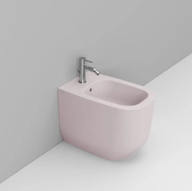 BIDET FILOMURO A TERRA SERIE ALBA COLORE ROSA ANTICO DI CERAMICA DOLOMITE PROF.56 DISPONIBILE IN 15 GG LAVORATIVI