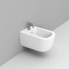 COPPIA DI SANITARI SOSPESI RIMLESS BIANCO OPACO SERIE MIRTO DI CERAMICA DOLOMITE PROF.55 CON SEDILE SOFTCLOSE  DISPONIBILE IN 15 GG