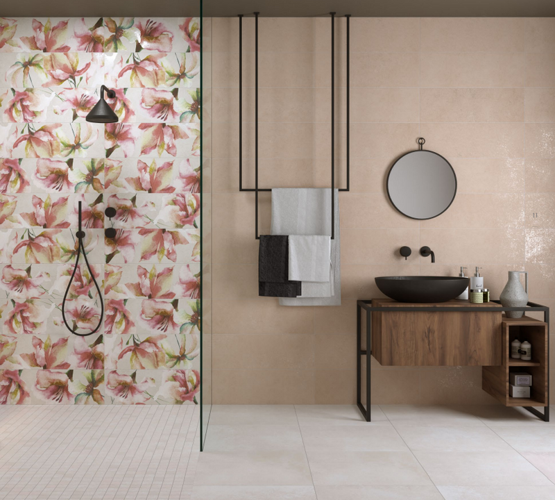 RIVESTIMENTO BAGNO 25x75 COLLEZIONE MATERIA WALL COLORE CIPRIA DI HERBERIA CERAMICA