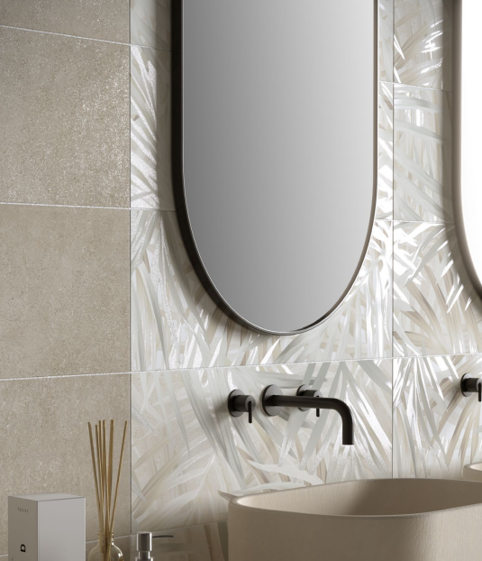 RIVESTIMENTO BAGNO 25x75 COLLEZIONE MATERIA WALL COLORE BEIGE DI HERBERIA CERAMICA