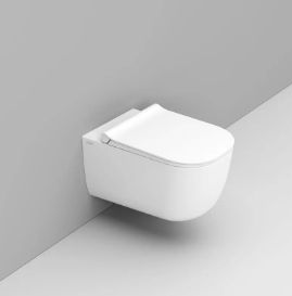 COPPIA DI SANITARI SOSPESI RIMLESS BIANCO OPACO SERIE MIRTO DI CERAMICA DOLOMITE PROF.55 CON SEDILE SOFTCLOSE  DISPONIBILE IN 15 GG