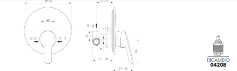 MISCELATORE MONOCOMANDO PER DOCCIA ALPHA DI IDEAL STANDARD CROMO