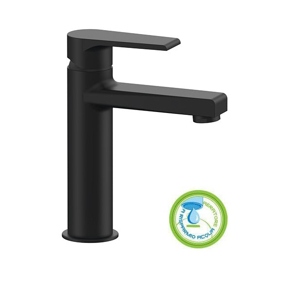 Miscelatore lavabo collezione Artic Mariani Nero Opaco, con scarico