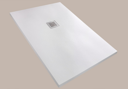 PIATTO DOCCIA 70x170 H.3.0 CM MEMORY REVERSIBILE IN MINERALMARMO BIANCO COMPLETO DI GRIGLIA E PILETTA RIBASSATA- PIATTO TAGLIABILE PRODOTTO ITALIANO