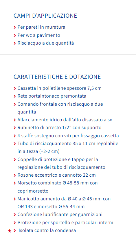 CASSETTA DA INCASSO PUCCI ECO DOPPIO PULSANTE ART. 1315490001 TUBO DI CACCIATA REGOLABILE IN ALTEZZA (2+2)