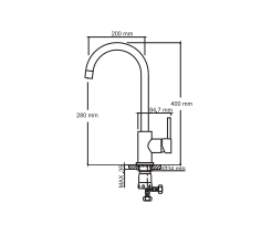 MISCELATORE CUCINA IN ACCIAIO INOX AISI 304 18/10 CROMO