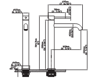 MISCELATORE LAVABO ALTO CROMO SERIE INNA SENZA SCARICO