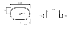 LAVABO DA APPOGGIO JUPITER IN ACCIAIO INOSSIDABILE COLORE ORO 550x350x115 mm