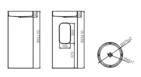 LAVABO DA TERRA IN ACCIAIO INOSSIDABILE COLORE CANNA DI FUCILE 375x375x850 mm