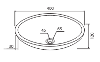 LAVABO DA APPOGGIO IN MARMO ELENA CREMA 40x12 CM