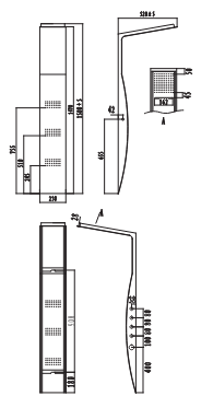 COLONNA DOCCIA IDROMASSAGGIO TERMOSTATICA LEONORA CON CASCATA IN ALLUMINIO S/S 304
