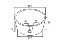 LAVABO DA APPOGGIO IN MARMO NERO TIMUR D.40x15 CM