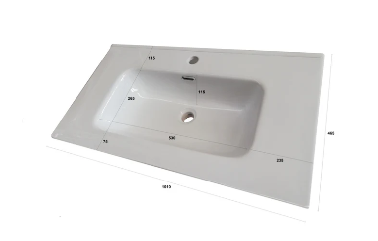 MOBILE BAGNO QUERCIA CM.90 CANNETTATO CON TOP CERAMICA COMPLETO DI SPECCHIO E LAMPADA A LED PRODOTTO ITALIANO