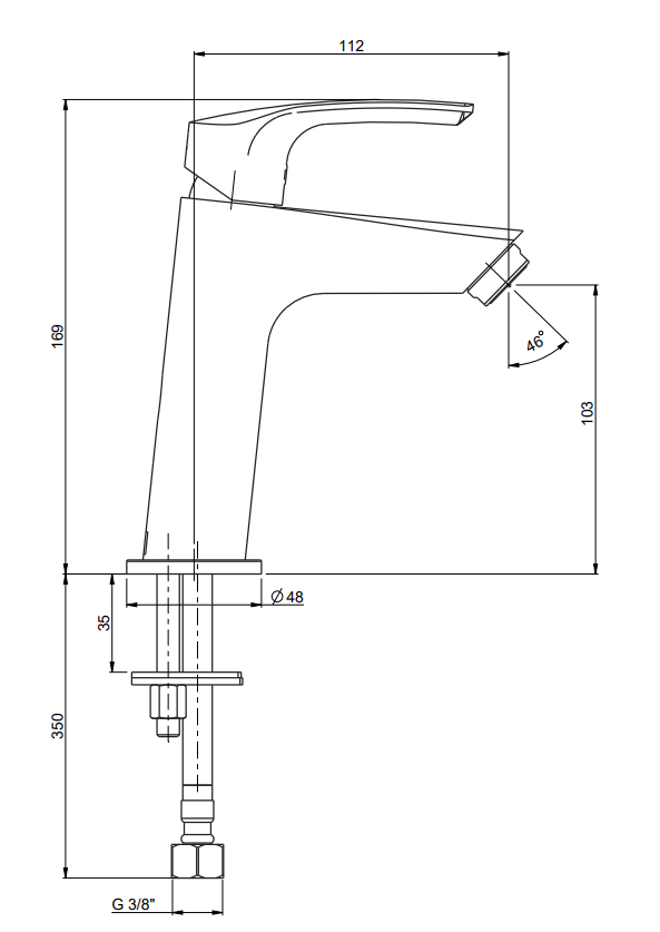 MISCELATORE LAVABO MEDIO SERIE LUCENTE DI JACUZZI RUBINETTERIE SENZA SCARICO ART.0LU00286JA00