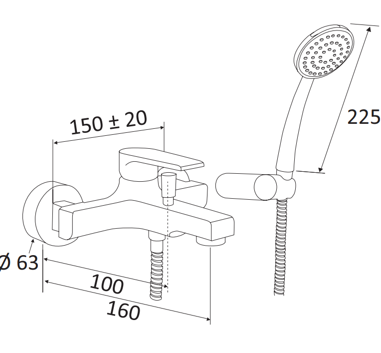 MISCELATORE MONOCOMANDO VASCA CON ACCESSORI SERIE ARTIC DI RUBINETTERIE MARIANI