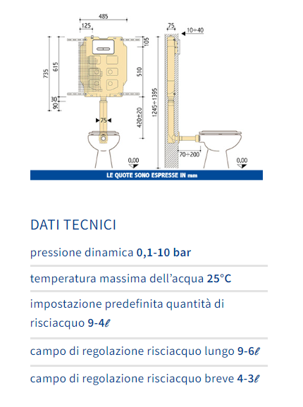 CASSETTA DA INCASSO PUCCI ECO DOPPIO PULSANTE ART. 1315490001 TUBO DI CACCIATA REGOLABILE IN ALTEZZA (2+2)