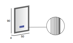 SPECCHIO SPACE ANTIAPPANNAMENTO ART.45061 CON SCHIENALE RIGIDO CM.50X90 FILO LUCIDO CON ILLUMINAZIONE A LED CON SISTEMA MULTIMEDIALE BLUETOOTH SYSTEM E LAVORAZIONE LASER K.6500