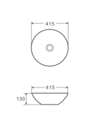 LAVABO DA APPOGGIO IN CERAMICA BIANCO 415x415x130 mm