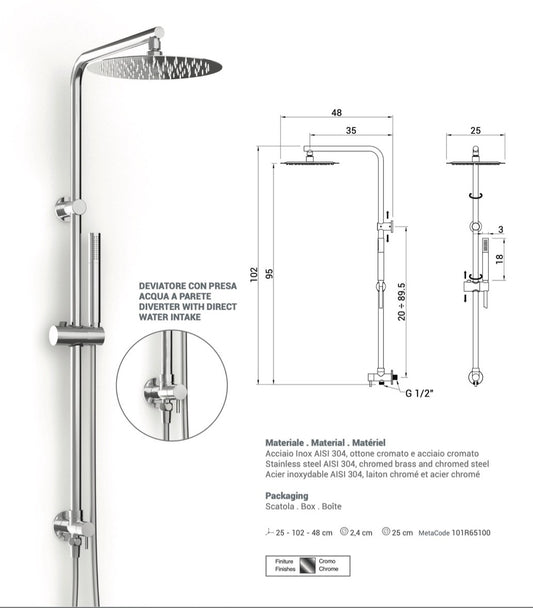 Aste Doccia Collezione Hera Direct