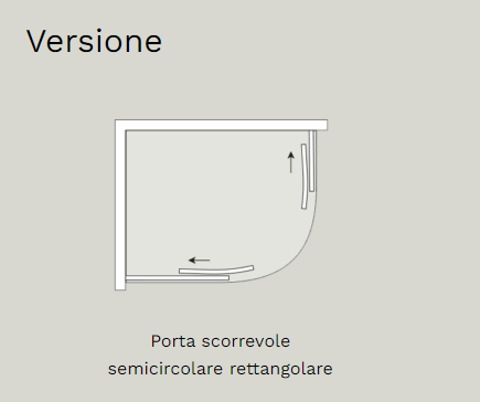 BOX DOCCIA 72x90 SEMICIRCOLARE R.38 H.200 EASY CLEAN REVERSIBILE PROFILO CROMO CRISTALLO 6 MM TRASPARENTE  ESTENSIBILITA' CM.68,5-70,5-86,5-88,5