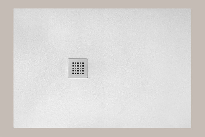 PIATTO DOCCIA 80x200 H.3.2 CM MEMORY REVERSIBILE IN MINERALMARMO BIANCO COMPLETO DI GRIGLIA E PILETTA RIBASSATA- PIATTO TAGLIABILE PRODOTTO ITALIANO