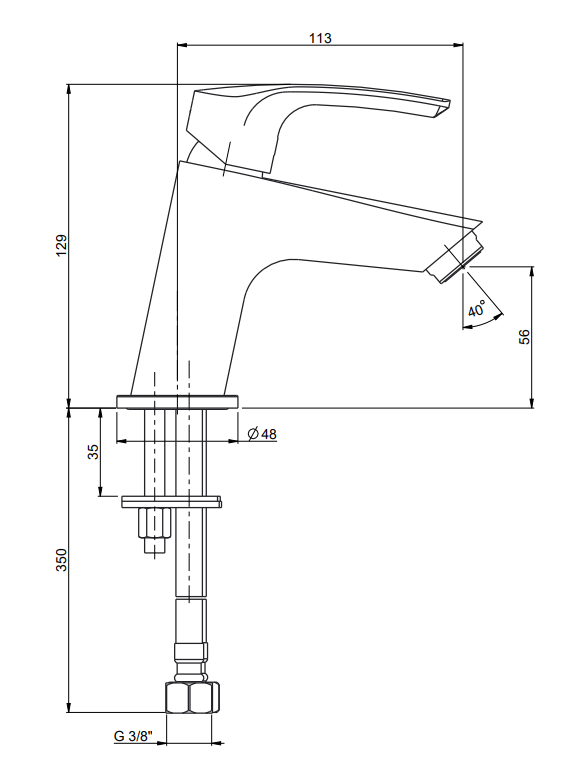 MISCELATORE LAVABO SERIE LUCENTE DI JACUZZI RUBINETTERIE SENZA SCARICO ART.0LU00086JA00