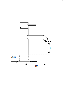 MISCELATORE MONOFORO LAVABO ART. SL 0100 SERIE STILO DI ARGO RUBINETTERIE CON PILETTA CLICK-CLACK 1”1/4