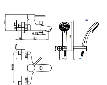 MISCELATORE MONOCOMANDO VASCA ESTERNA CON DOTAZIONI ART.SL 0510 SERIE STILO DI ARGO RUBINETTERIE