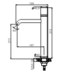 MISCELATORE LAVABO ALTO JOAN MANOPOLA IN MARMO NERO CORPO CROMO SENZA SCARICO